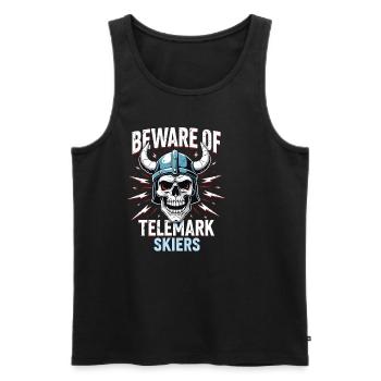 Skull Telemark Ski Heel Free Free Heel Touring Ski - Men's Premium Organic Tank Top - black - Front - AI Model Male 178 light (178cm)