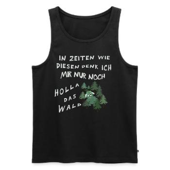 Holla, das Waldschaf! - Männer Premium Bio Tank Top - Schwarz - Vorne - AI Model Male 178 light (178cm)