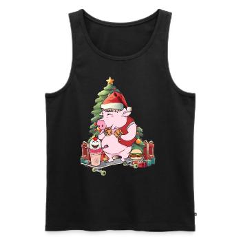 Presents Santa Nicholas Pig Santa Claus - Men's Premium Organic Tank Top - black - Front - Michal (187cm)