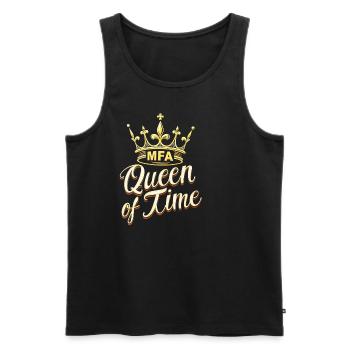 Assistant médical MFA Practice Queen Time - Débardeur bio Premium Homme - noir - Devant - AI Model Male 178 light (178cm)
