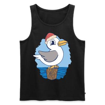 maritime Santa Claus St. Nicholas Seagull Seagulls - Men's Premium Organic Tank Top - black - Front - AI Model Male 178 light (178cm)