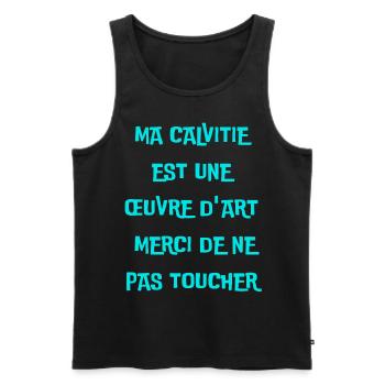ma calvitie est une oeuvre d'art - Débardeur bio Premium Homme - noir - Devant - AI Model Male 178 light (178cm)