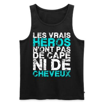 pas de cape ni de cheveux - Débardeur bio Premium Homme - noir - Devant - AI Model Male 178 light (178cm)