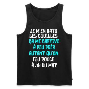 je m'en bats les couilles, feu rouge à 3h du mat - Débardeur bio Premium Homme - noir - Devant - AI Model Male 178 light (178cm)