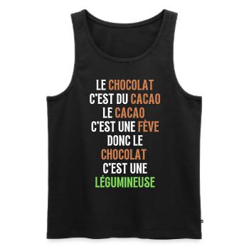 le chocolat c'est du cacao - Débardeur bio Premium Homme - noir - Devant - Michal (187cm)