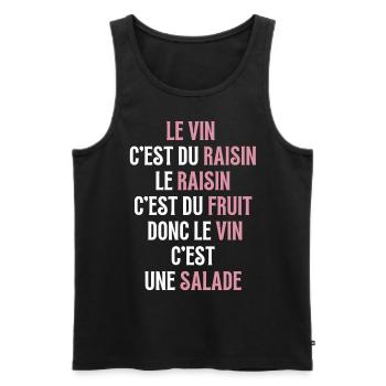 Le vin et du raisin - Débardeur bio Premium Homme - noir - Devant - Michal (187cm)