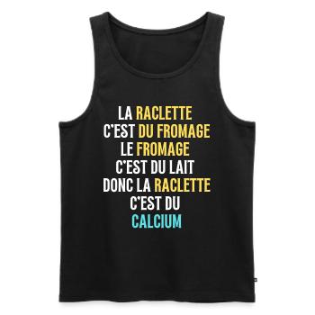La Raclette c'est du fromage - Débardeur bio Premium Homme - noir - Devant - Michal (187cm)