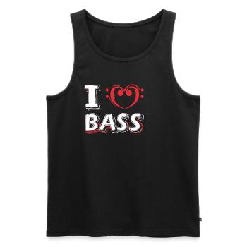 I ♥ Bass Love Musiker Bassschlüssel Bassist - Männer Premium Bio Tank Top - Schwarz - Vorne - AI Model Male 178 light (178cm)