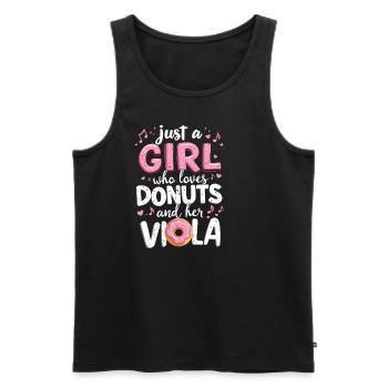 Viola Viola Donut Violist Love Doughnut - Men's Premium Organic Tank Top - black - Front - Michal (187cm)