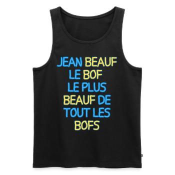 Jean Beauf le bof plus beauf de tous les bofs - Débardeur bio Premium Homme - noir - Devant - AI Model Male 178 light (178cm)
