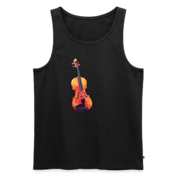 Viola Viola Violist Low Poly Art Art - Men's Premium Organic Tank Top - black - Front - AI Model Male 178 light (178cm)