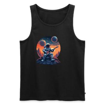Bass Musiker Astronaut im All Moon Gitarre Bassist - Männer Premium Bio Tank Top - Schwarz - Vorne - AI Model Male 178 light (178cm)