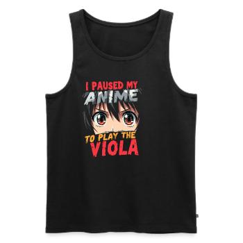 Bratsche Viola Bratschist Paused Anime Comic Art - Männer Premium Bio Tank Top - Schwarz - Vorne - Michal (187cm)