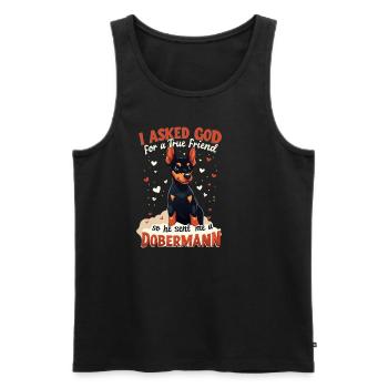 Doberman Ami Ami Mignon Chiot - Débardeur bio Premium Homme - noir - Devant - AI Model Male 178 light (178cm)
