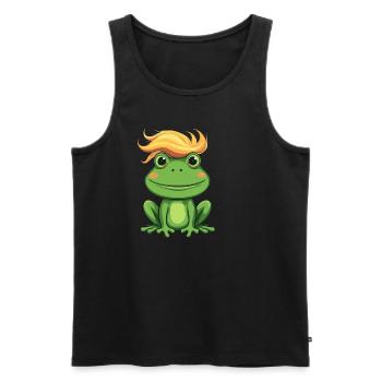 I know where the frog has the curls funny hair - Men's Premium Organic Tank Top - black - Front - AI Model Male 178 light (178cm)