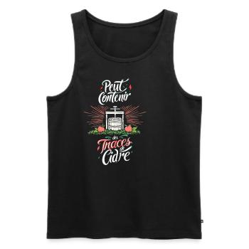 Peut Contenir des Traces de Cidre Humour - Débardeur bio Premium Homme - noir - Devant - Michal (187cm)