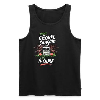 Mon Groupe Sanguin Cidre Humour - Men's Premium Organic Tank Top - black - Front - AI Model Male 178 light (178cm)