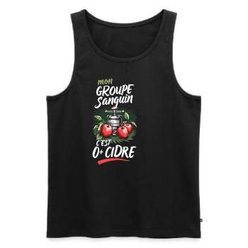 Mon groupe sanguin 0+ Cidre Cider Fun - Débardeur bio Premium Homme - noir - Devant - Michal (187cm)