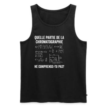 Chromatographie en Phase Liquide CLHP Chimie GC - Débardeur bio Premium Homme - noir - Devant - AI Model Male 178 light (178cm)