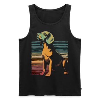 Beagle Vintage - Männer Premium Bio Tank Top - Schwarz - Vorne - AI Model Male 178 light (178cm)