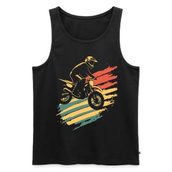 Motocross Vintage Moto de motocross - Débardeur bio Premium Homme - noir - Devant - Michal (187cm)