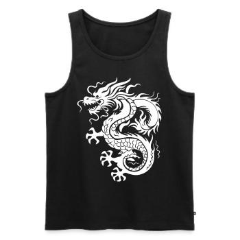 Dragon Fantasy Magic Mysticism Mythology Art - Men's Premium Organic Tank Top - black - Front - AI Model Male 178 light (178cm)