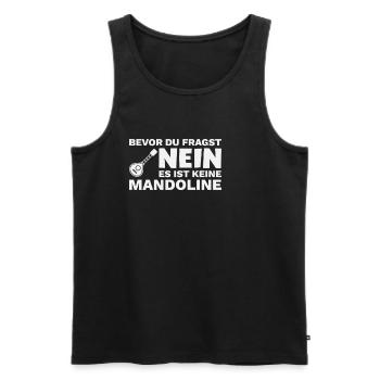 Bouzouki no mandolin Hellas saying - Men's Premium Organic Tank Top - black - Front - AI Model Male 178 light (178cm)