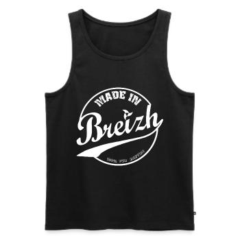 MADE IN BREIZH 100% pur Breton - Débardeur bio Premium Homme - noir - Devant - Michal (187cm)