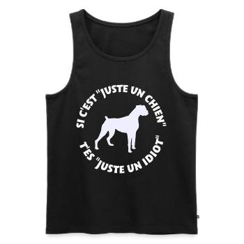 Boxer pas juste un chien - Débardeur bio Premium Homme - noir - Devant - Michal (187cm)