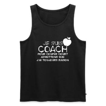 Je suis Coach - Débardeur bio Premium Homme - noir - Devant - Michal (187cm)