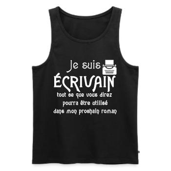 Je suis écrivain - Débardeur bio Premium Homme - noir - Devant - Michal (187cm)