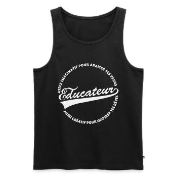 Éducateur créatif - Débardeur bio Premium Homme - noir - Devant - Michal (187cm)