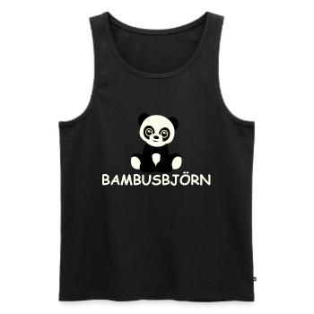 Bambus-Björn - Männer Premium Bio Tank Top - Schwarz - Vorne - AI Model Male 178 light (178cm)