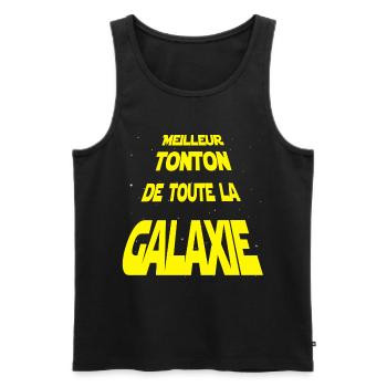 Meilleur Tonton de la galaxie - Débardeur bio Premium Homme - noir - Devant - AI Model Male 178 light (178cm)