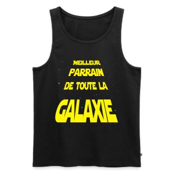 Meilleur Parrain de la galaxie - Débardeur bio Premium Homme - noir - Devant - Michal (187cm)