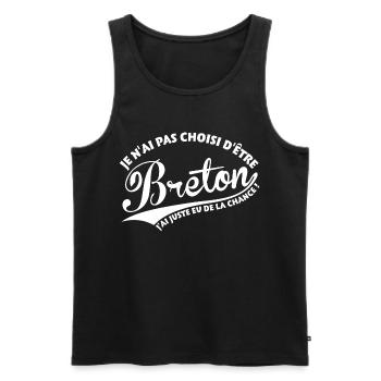 Breton chanceux - Débardeur bio Premium Homme - noir - Devant - Michal (187cm)