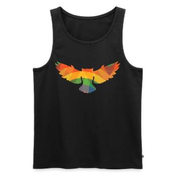 Farbige Eule - Männer Premium Bio Tank Top - Schwarz - Vorne - Michal (187cm)