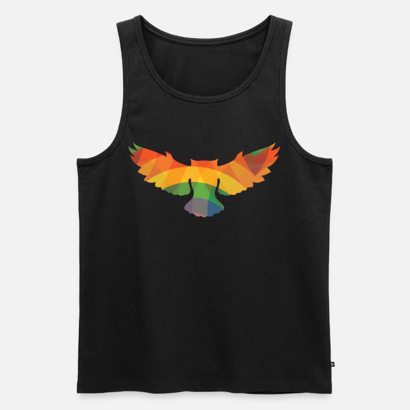 Farbige Eule - Männer Premium Bio Tank Top - Schwarz