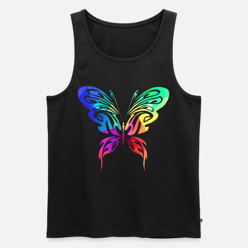 Bunter Sommervogel - Männer Premium Bio Tank Top - Schwarz