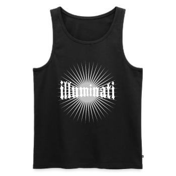 Illuminati star fun police conspiration secrète - Débardeur bio Premium Homme - noir - Devant - Michal (187cm)