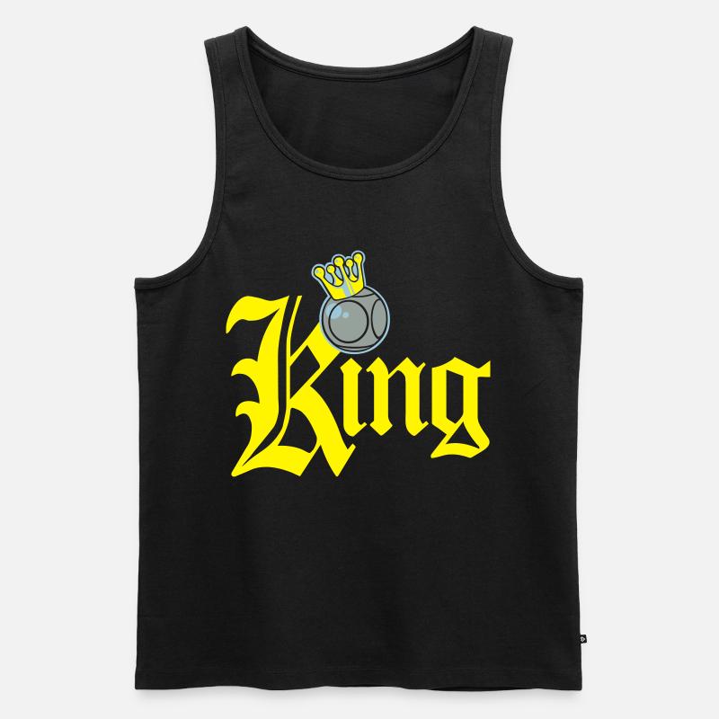 König Petanque Tippfehler - Männer Premium Bio Tank Top - Schwarz