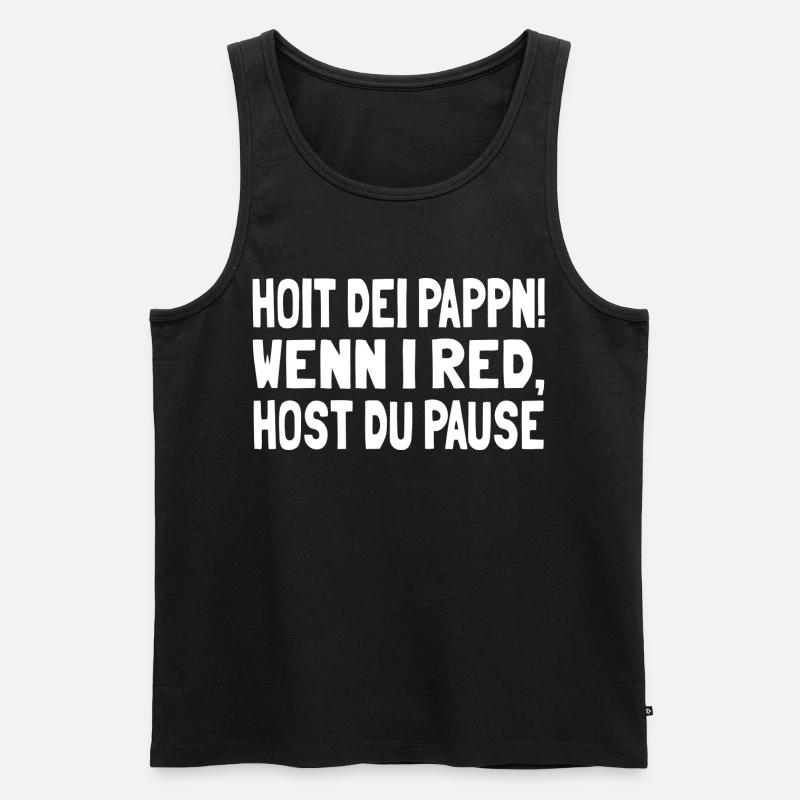 Hoit dei Pappn - Männer Premium Bio Tank Top - Schwarz