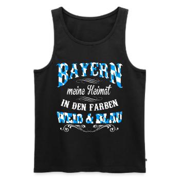 Bayern - Meine Heimat - Männer Premium Bio Tank Top - Schwarz - Vorne - Michal (187cm)