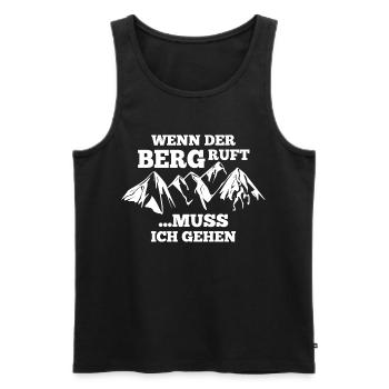 Wenn der Berg ruft... - Männer Premium Bio Tank Top - Schwarz - Vorne - AI Model Male 178 light (178cm)