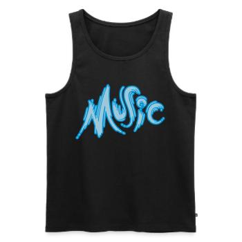 Music - Männer Premium Bio Tank Top - Schwarz - Vorne - Michal (187cm)