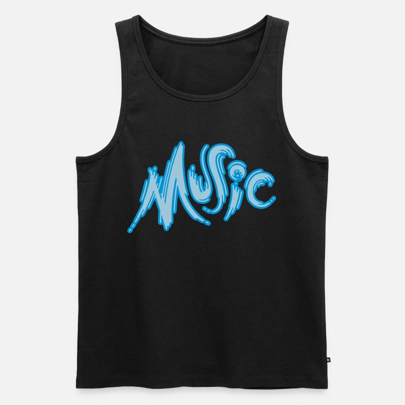 Music - Männer Premium Bio Tank Top - Schwarz