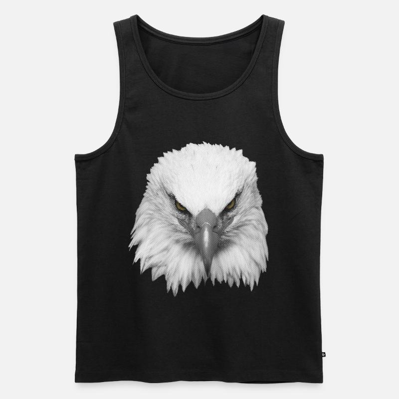 Great Eagle Kopf - Männer Premium Bio Tank Top - Schwarz