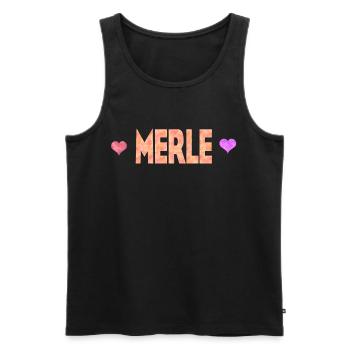 Merle - Débardeur bio Premium Homme - noir - Devant - AI Model Male 178 light (178cm)