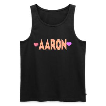 Aaron - Débardeur bio Premium Homme - noir - Devant - Michal (187cm)
