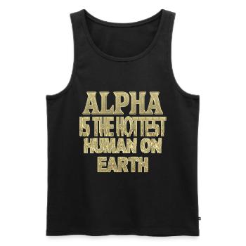alpha - Men's Premium Organic Tank Top - black - Front - AI Model Male 178 light (178cm)